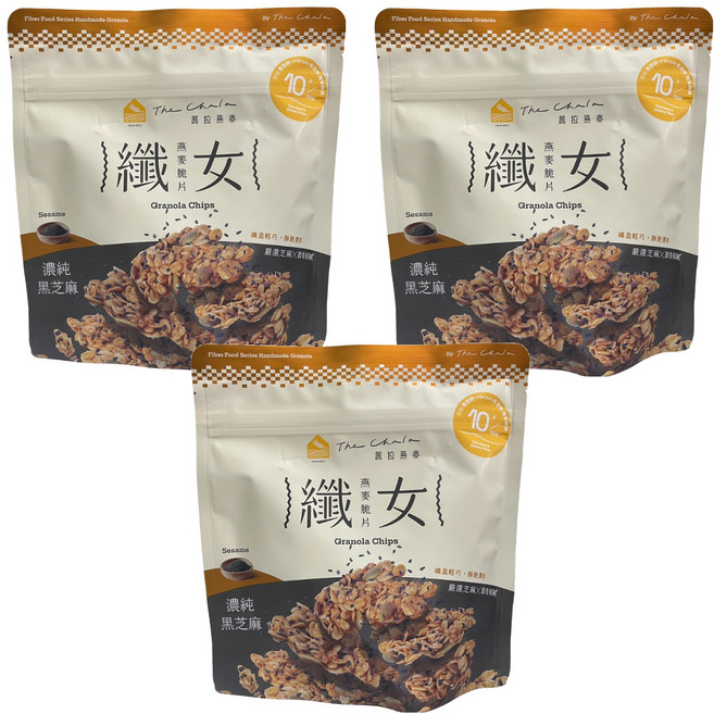 The Chala 蕎拉燕麥 纖女燕麥脆片 全素 芝麻, 130g, 3包
