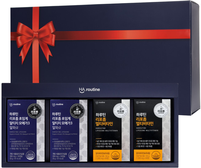 하루틴 리포좀 초임계 알티지 오메가3 알파 2개입 + 멀티비타민 2개입 선물세트, 1세트