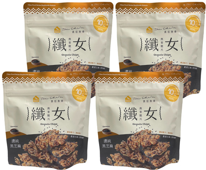 The Chala 蕎拉燕麥 纖女燕麥脆片 全素 芝麻, 130g, 4包