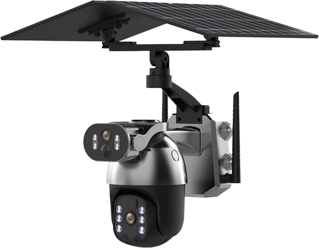 JIAHON 嘉鴻牌 2K雙鏡頭太陽能球形監視器 4G網路監控攝影機, 1台, Q5MAX-G-4G-CN-I