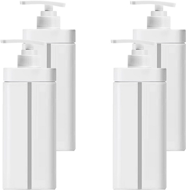 뉴앤룩 욕실 디스펜서 리필용기 720ml, 화이트, 4개