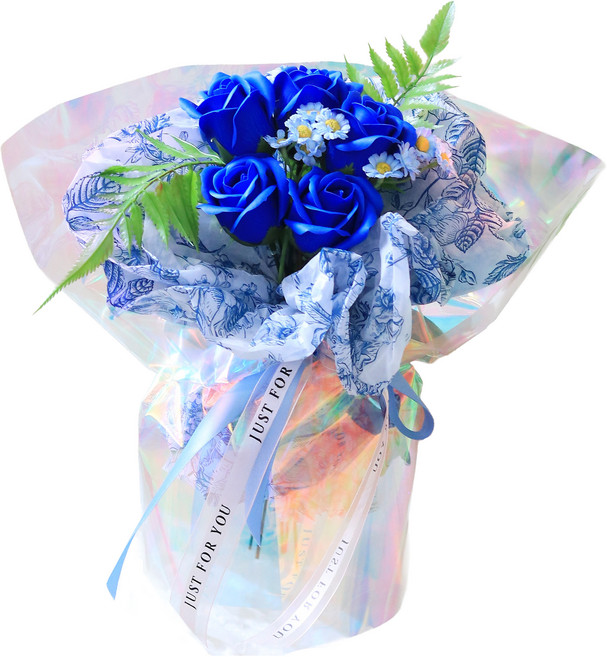 Scent Basket 玫瑰閃耀極光香皂花束, 藍色, 1個