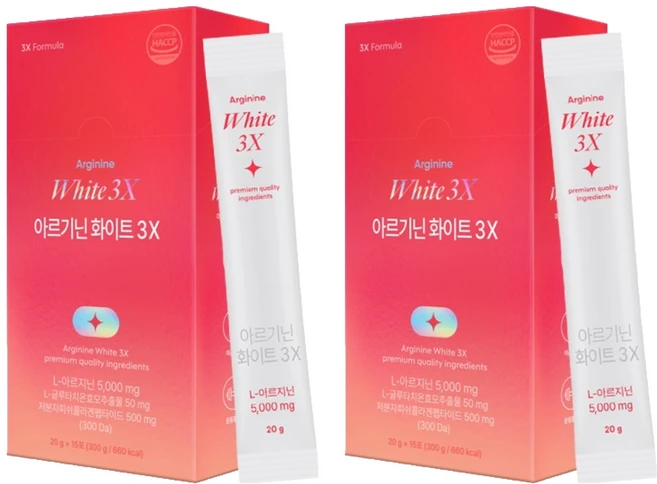익스트림 아르기닌 화이트 3X 15p, 300g, 2개 - 쿠팡