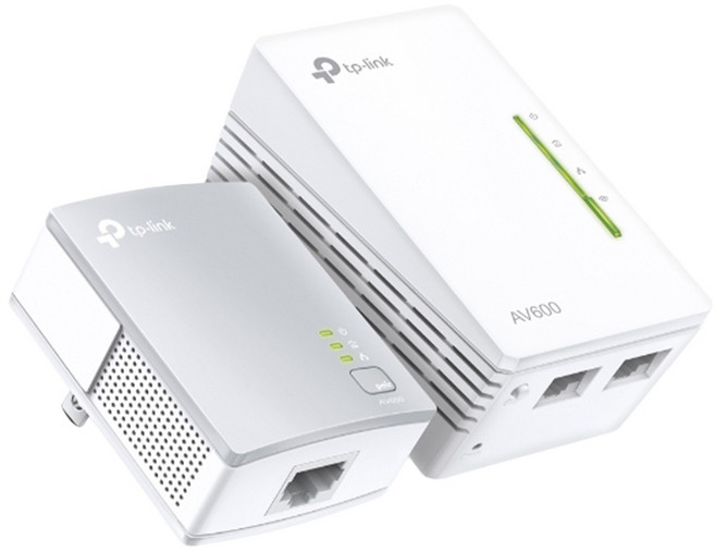 tp-link Wi-Fi電力線網路橋接器雙包組 300Mbps AV600, 白色, 1組