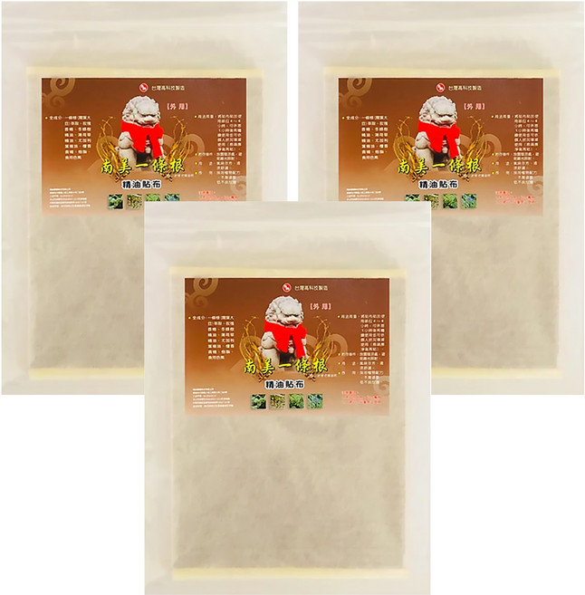 Nan Me Pharmaceutical 南美製藥 金門一條根精油貼布, 10片, 3包