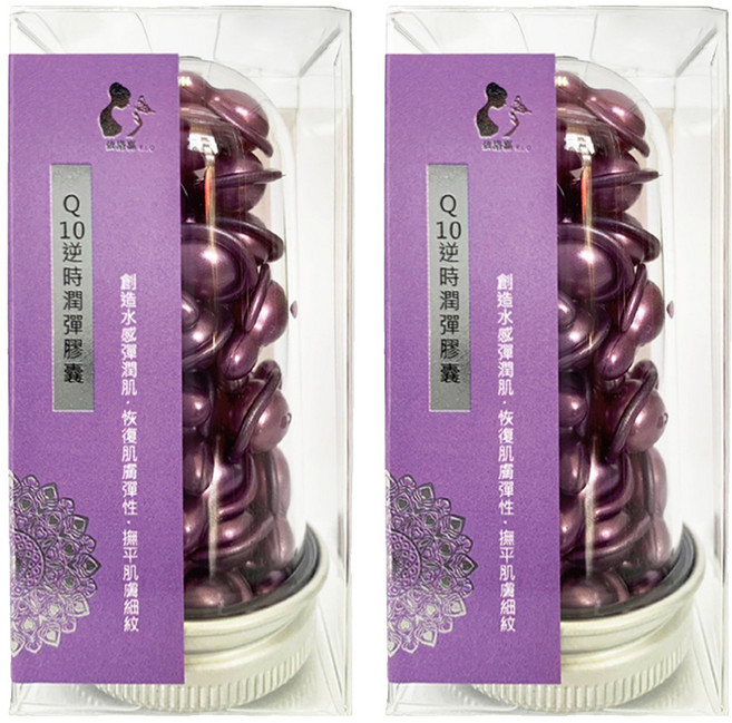 E.L.G 依洛嘉 Q10逆時潤彈膠囊 40顆, 53g, 2罐