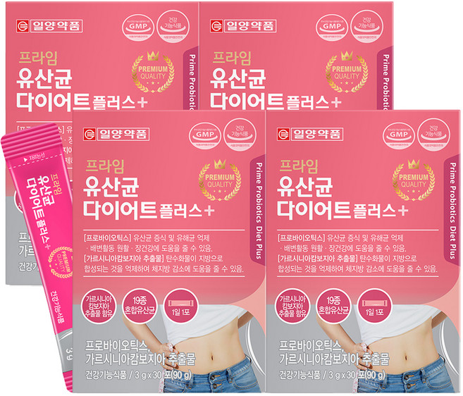 일양약품 프라임 유산균 다이어트 플러스, 90g, 4개