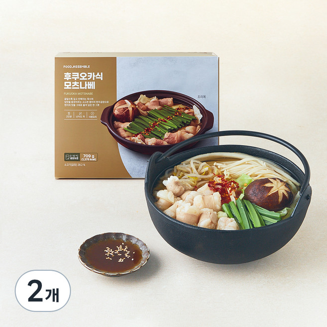 푸드어셈블 후쿠오카식 모츠나베 밀키트 2인, 709g, 2개