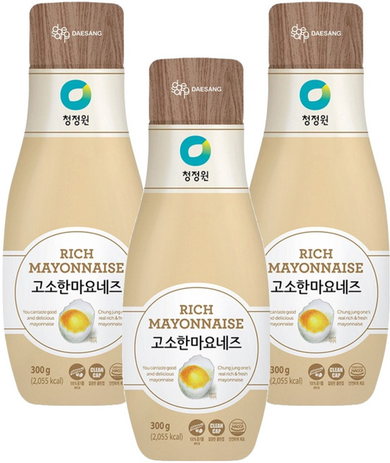 청정원 고소한 마요네즈, 300g, 3개