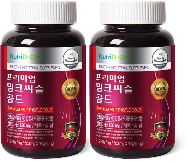 뉴트리디데이 프리미엄 밀크씨슬 골드, 90정, 45g, 2개