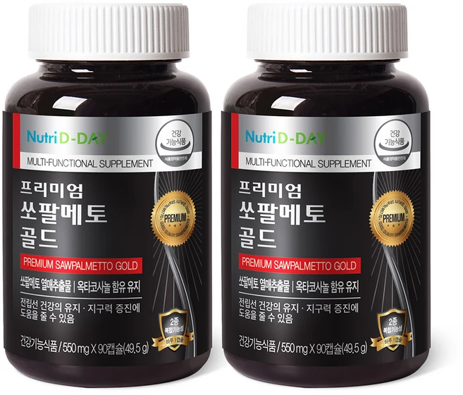 뉴트리디데이 프리미엄 쏘팔메토 골드, 90정, 120g, 2개 - 쿠팡
