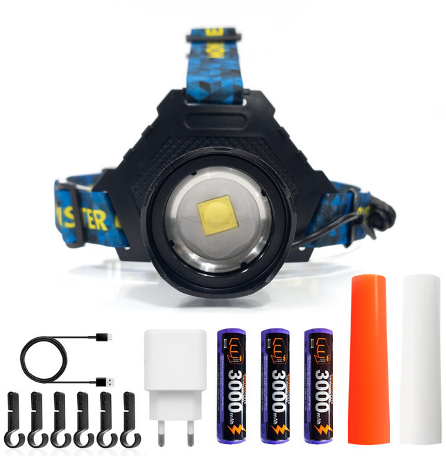 몬스터파워 헤드랜턴 XHP70, 혼합색상, 1개