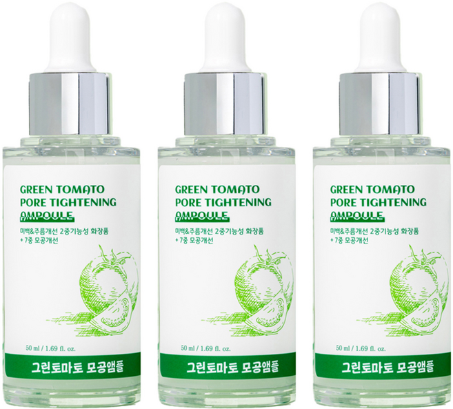 이지마인드 그린토마토 포어 타이트닝 모공축소 앰플, 50ml, 3개