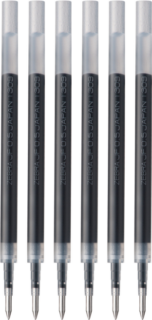 ZEBRA 斑馬牌 SARASA GRAND 典雅風鋼珠筆替芯 JF-0.5 0.5mm, 6支, 深灰色
