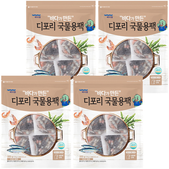 바다원 디포리 국물용팩, 300g, 4개