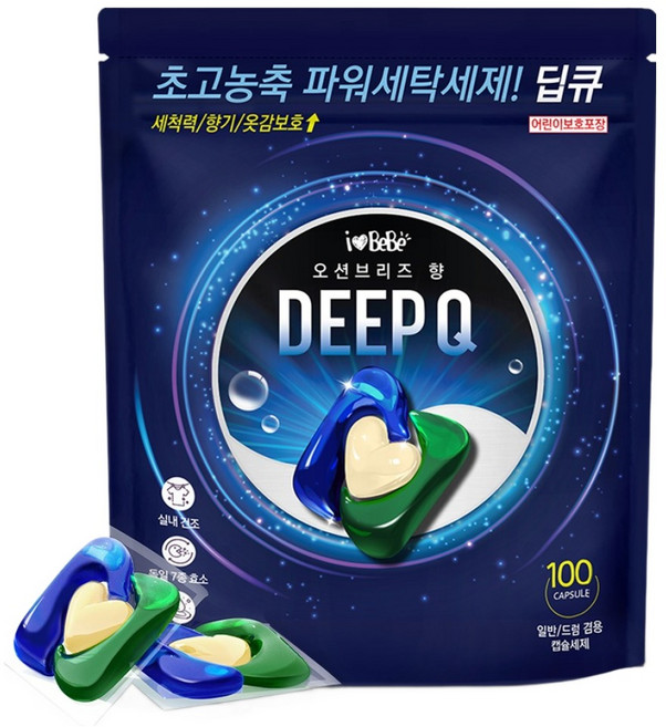 아이러브베베 딥큐 캡슐세제 오션브리즈향 1kg, 100개입, 1개