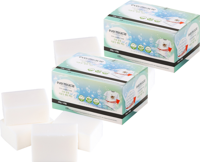 에버미라클 EM 발효 식물성 세탁비누, 250g, 8개