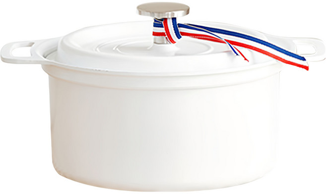 LENANSE US系列 IH鑄鋁雙耳湯鍋 16cm 不粘鍋陶瓷塗層 適用多種爐具 適合1-2人份, 白色, 1個