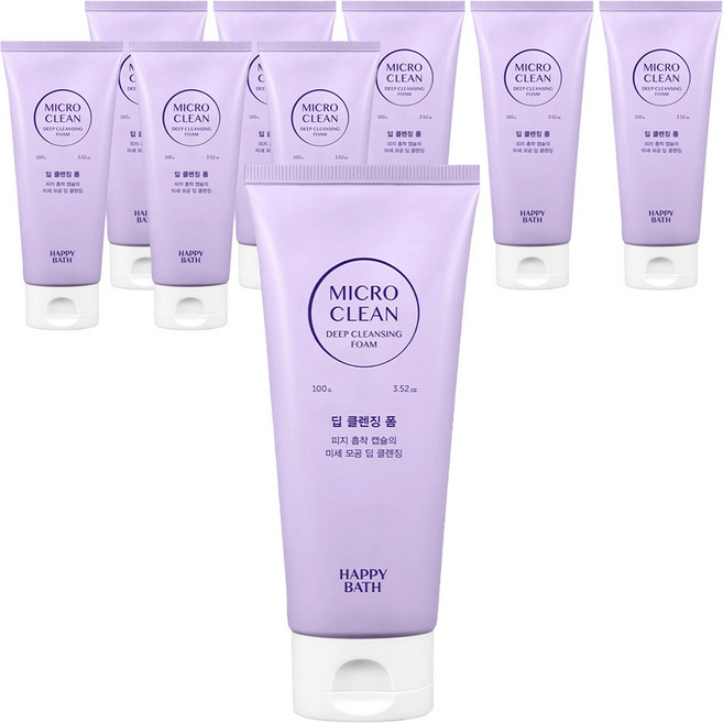 해피바스 마이크로 클린 딥 클렌징폼, 100g, 9개