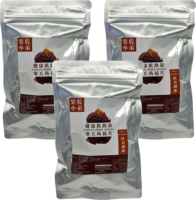 果乾小弟 寒天蒟蒻片, 75g, 3包