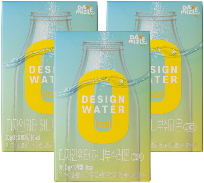 다미즐 제로칼로리 디자인워터 허니부쉬레몬, 30g, 3개