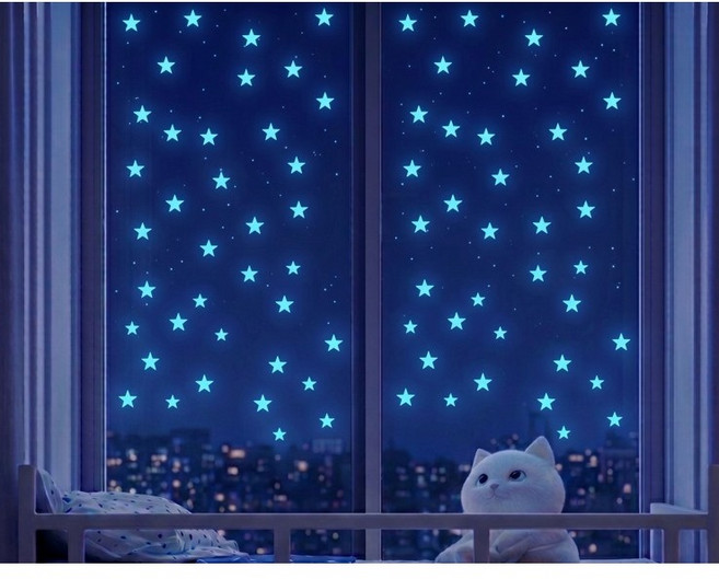 쥬템 천장 야광별 스티커 별 YG-225 2p, 별