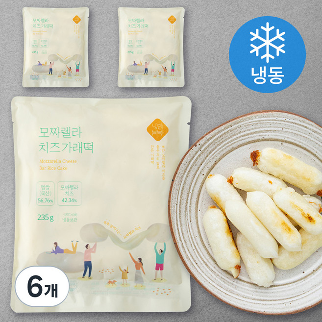 낭만부부 모짜렐라 치즈 가래떡 (냉동), 235g, 1개입, 6개