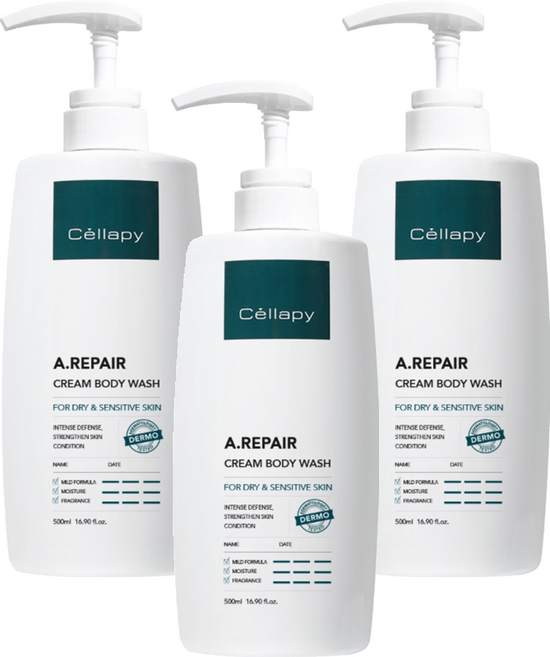 셀라피 에이리페어 크림 바디워시 플로럴 머스크향, 500ml, 3개