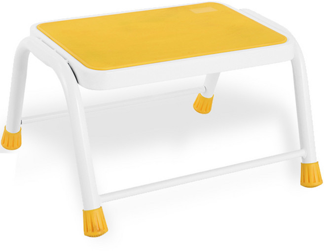 코끼리리빙 스텝 스툴 계단 사다리 발판 1단, 옐로우