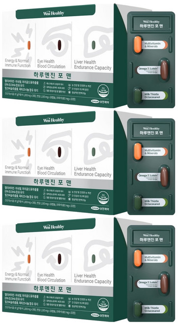 위시헬씨 하루엔진 포 맨, 30회분, 3개