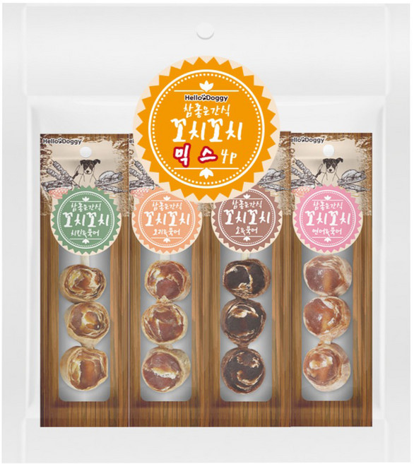 헬로도기 강아지 꼬치꼬치 육포 껌간식, 믹스, 100g, 1개