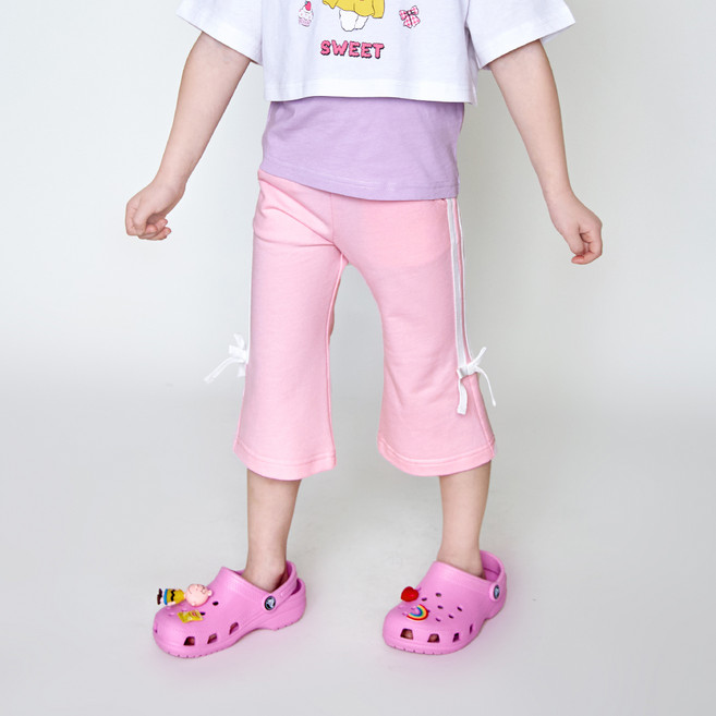 WALTONKIDS 女童透氣夏季靴型六分褲
