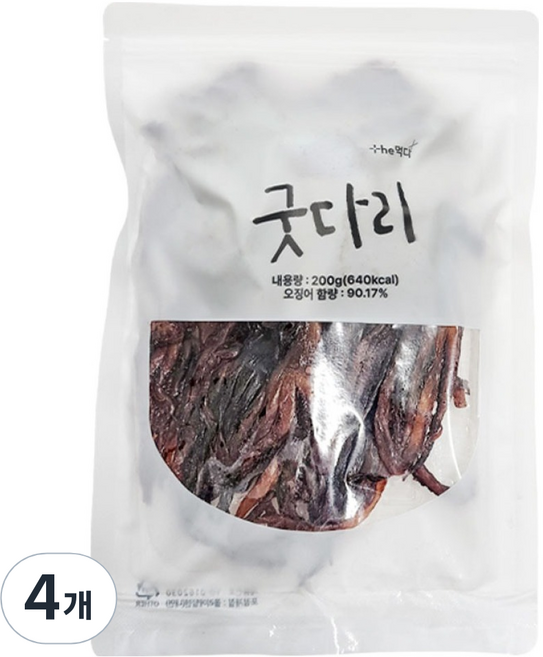 더먹다 굿다리 신선 조미오징어, 200g, 4개