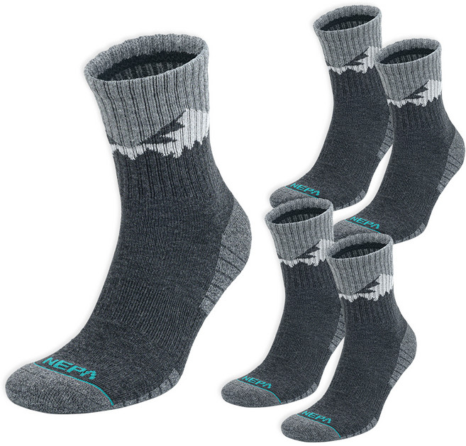네파 마운틴 피크 쿠션 미들삭스 5켤레 세트, 다크그레이, 1세트