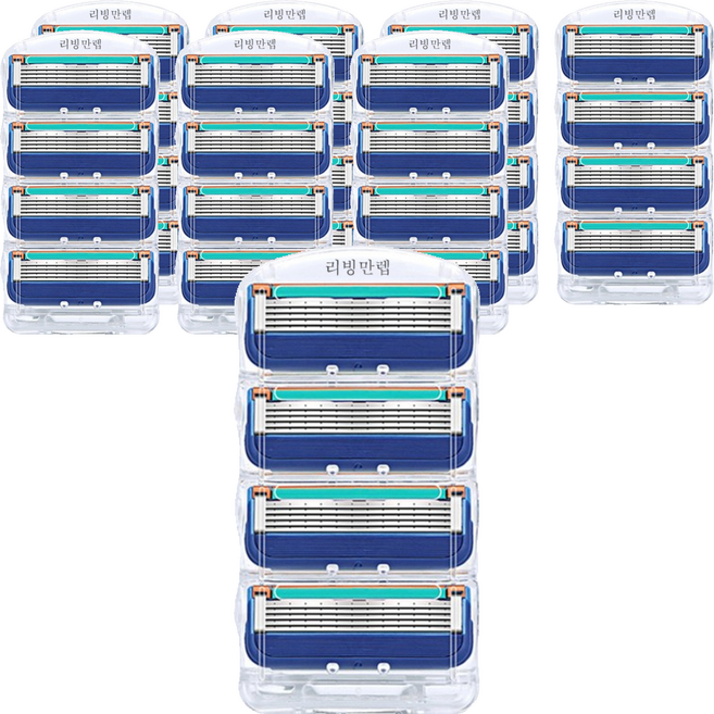 리빙만렙 퓨전 매뉴얼 호환용 면도날, 4개입, 8개