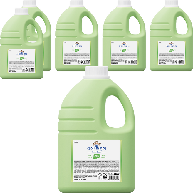 아이깨끗해 항균 폼 핸드솝 청포도향 리필, 6개, 2.45L