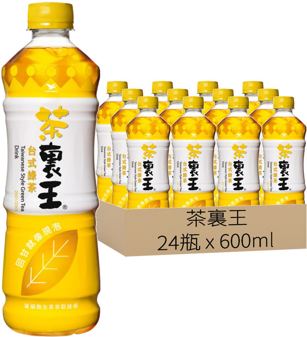 茶裏王 台式綠茶, 600ml, 24瓶
