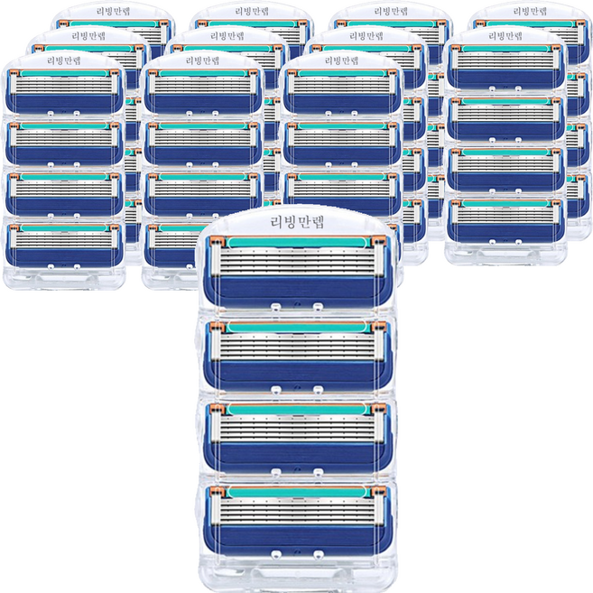 리빙만렙 퓨전 매뉴얼 호환용 면도날, 4개입, 12개