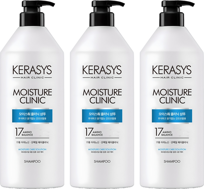 케라시스 모이스춰 클리닉 단백질 샴푸 플로럴파우더향, 980ml, 3개