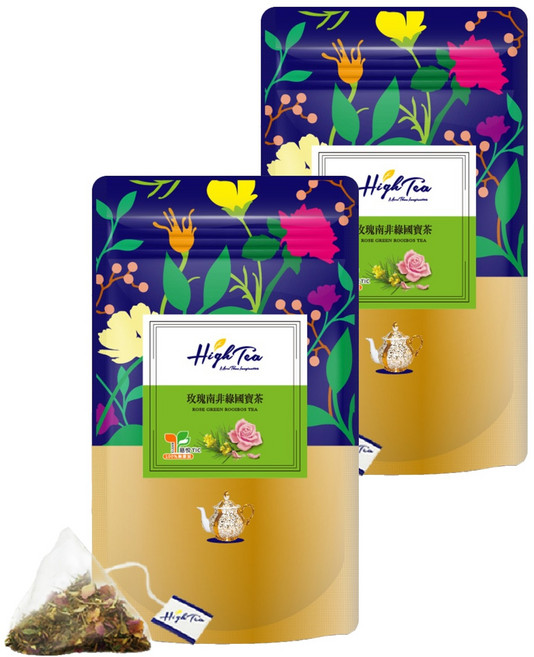 High Tea 伂橙 玫瑰南非綠國寶茶 無咖啡因, 3g, 12包, 2袋