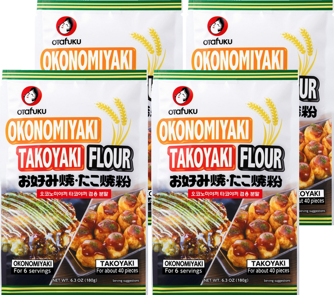 오타후쿠 오코노미야끼 타코야끼 겸용 분말, 180g, 4개