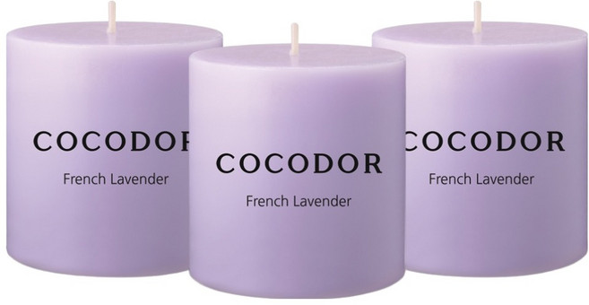 코코도르 필라 보티브캔들, 프렌치라벤더, 240g, 3개