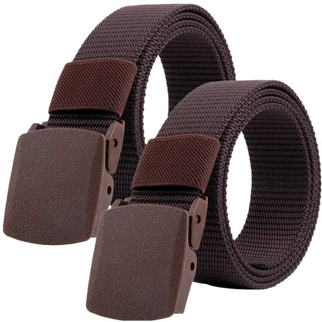 와이홉 캐주얼 작업복 아웃도어 벨트, 브라운, 2개