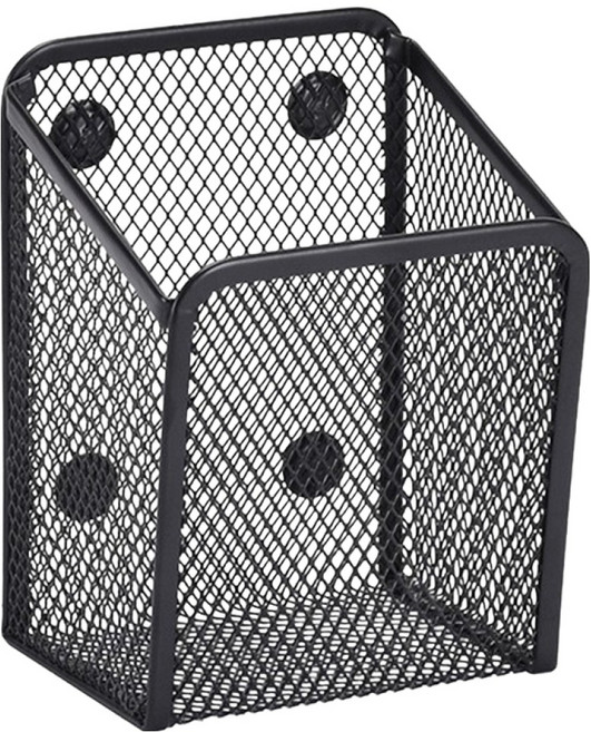 냉장고 부착 자석 펜꽂이 사각형 9.5 x 6.8 x 12.5 cm, 블랙, 1개