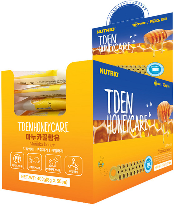 뉴트리오 강아지 티덴허니케어 덴탈껌 50p, 마누카꿀, 400g, 1개