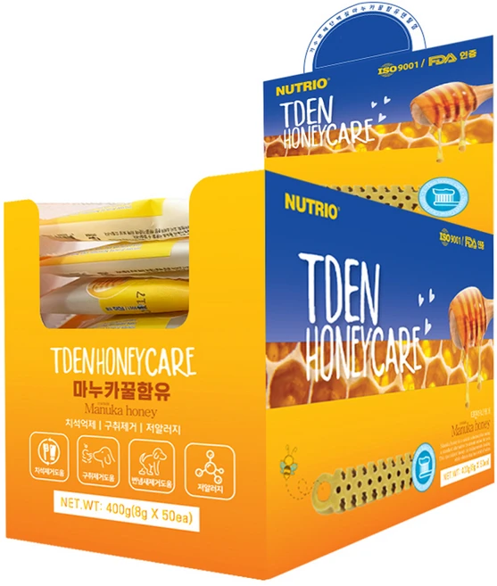뉴트리오 강아지 티덴허니케어 덴탈껌 50p, 마누카꿀, 400g, 1개 - 쿠팡