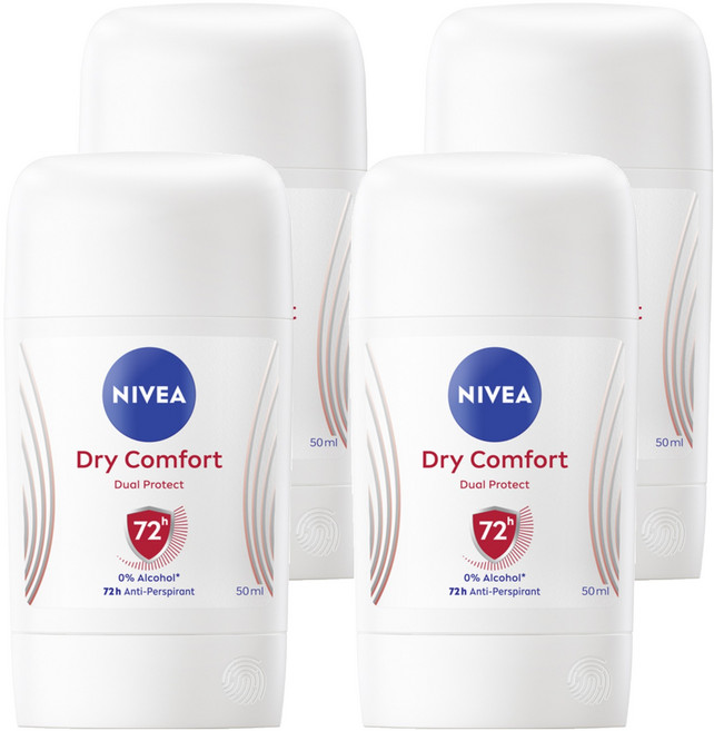 NIVEA 妮維雅 台灣公司貨 止汗爽身乳膏 Pro升級版 乾適活力, 50ml, 4瓶