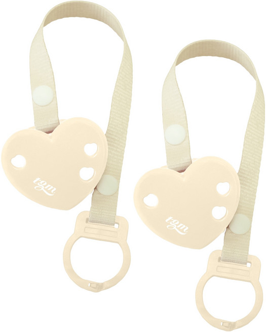 티지엠 국내제조 하트 쪽쪽이 클립 스트랩 홀더, 노꼭지, 크림버터, 2개