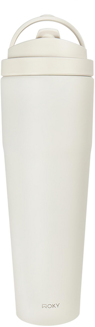 WOKY 沃廚 台灣公司貨 手提輕芯鈦瓷易潔層保溫杯, 橡白色, 1L, 1個