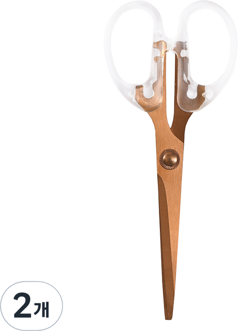 투코비 다용도 손잡이 가위, 투명 + 로즈골드, 2개